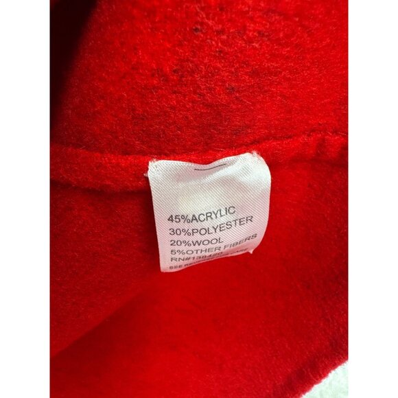 Per Se By Carlisle Womens Black Red Open Front Coat Size 10 wool blend - Picture 3 of 4